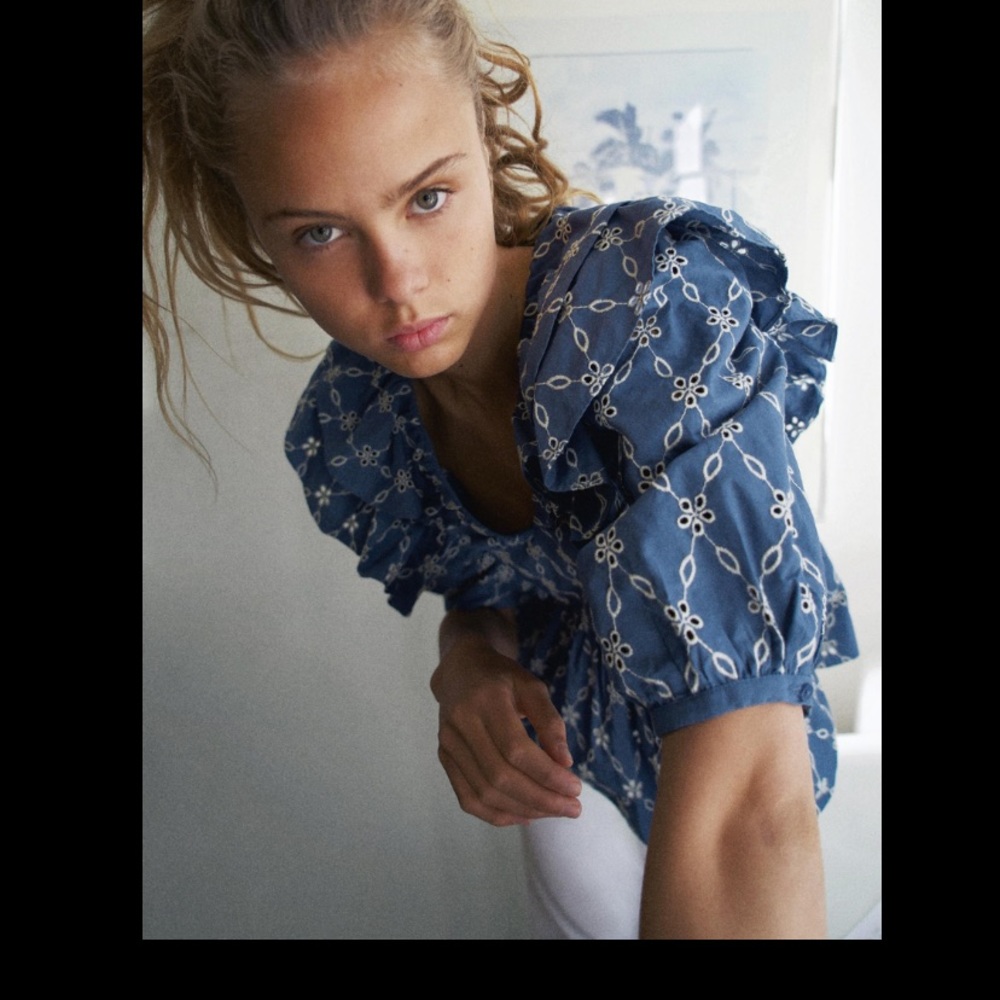 ZARA OPENWORK EMBROIDERED TOP - Picture 6 of 6